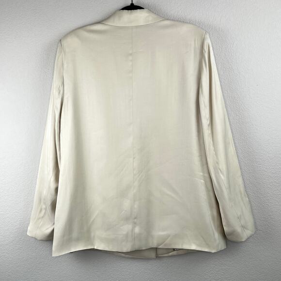Guess Cream Cemento Adriana Peak Lapel Two Button Double Breasted Blazer XL NWT - Picture 15 of 16
